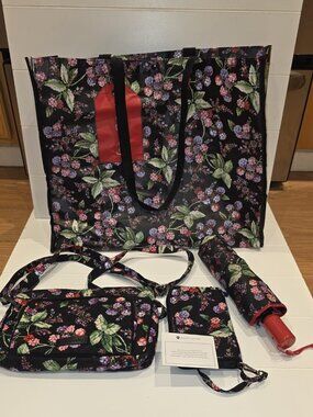 Vera Bradley Reusable Shopping Bag, Crossbody Purse, Wristlet & Umbrella